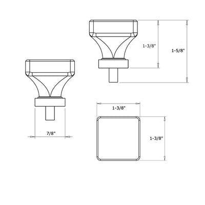 Cosmas 6377ORB-EM Oil Rubbed Bronze &amp; Emerald Glass Square Cabinet Knob