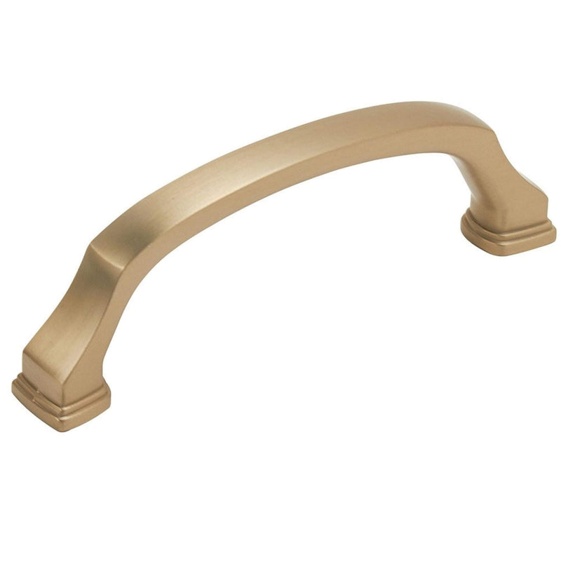 Three and three fourths inch hole spacing cabinet drawer pull in golden champagne finish Amerock BP55344-BBZ Revitalize Golden Champagne Cabinet Pull