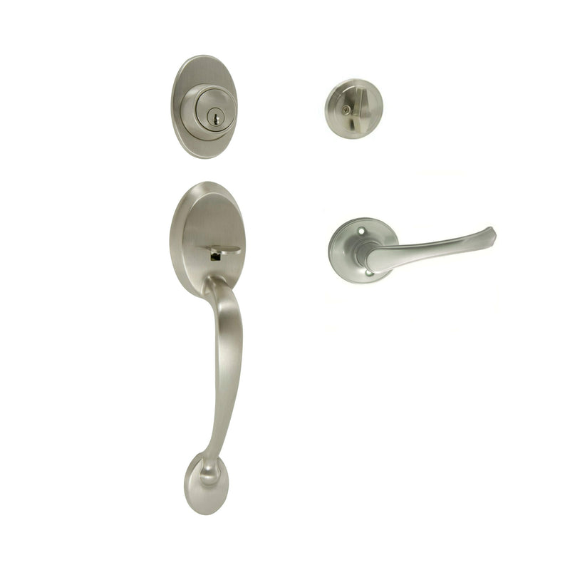 Frankfort Satin Nickel Traditional Handleset with Rochester Lever