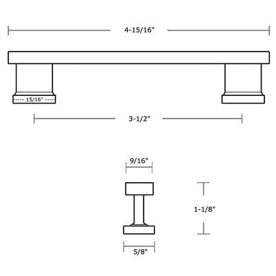 Cosmas 702-3.5BG Brushed Gold Contemporary Cabinet Pull