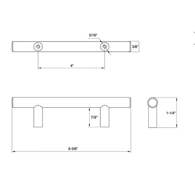 Cosmas 404-4SN Satin Nickel Slim Line Euro Style Bar Pull