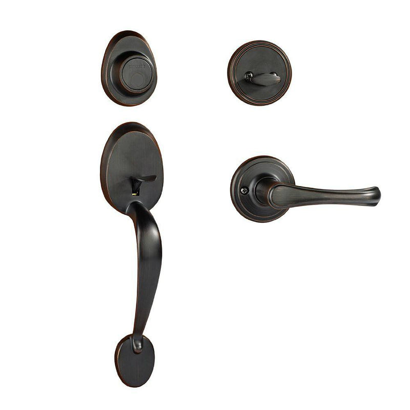 Dynasty Hardware Colorado COL-VAI-405-12P Dummy Front Door Handleset with Vail Lever, Aged Oil Rubbed Bronze
