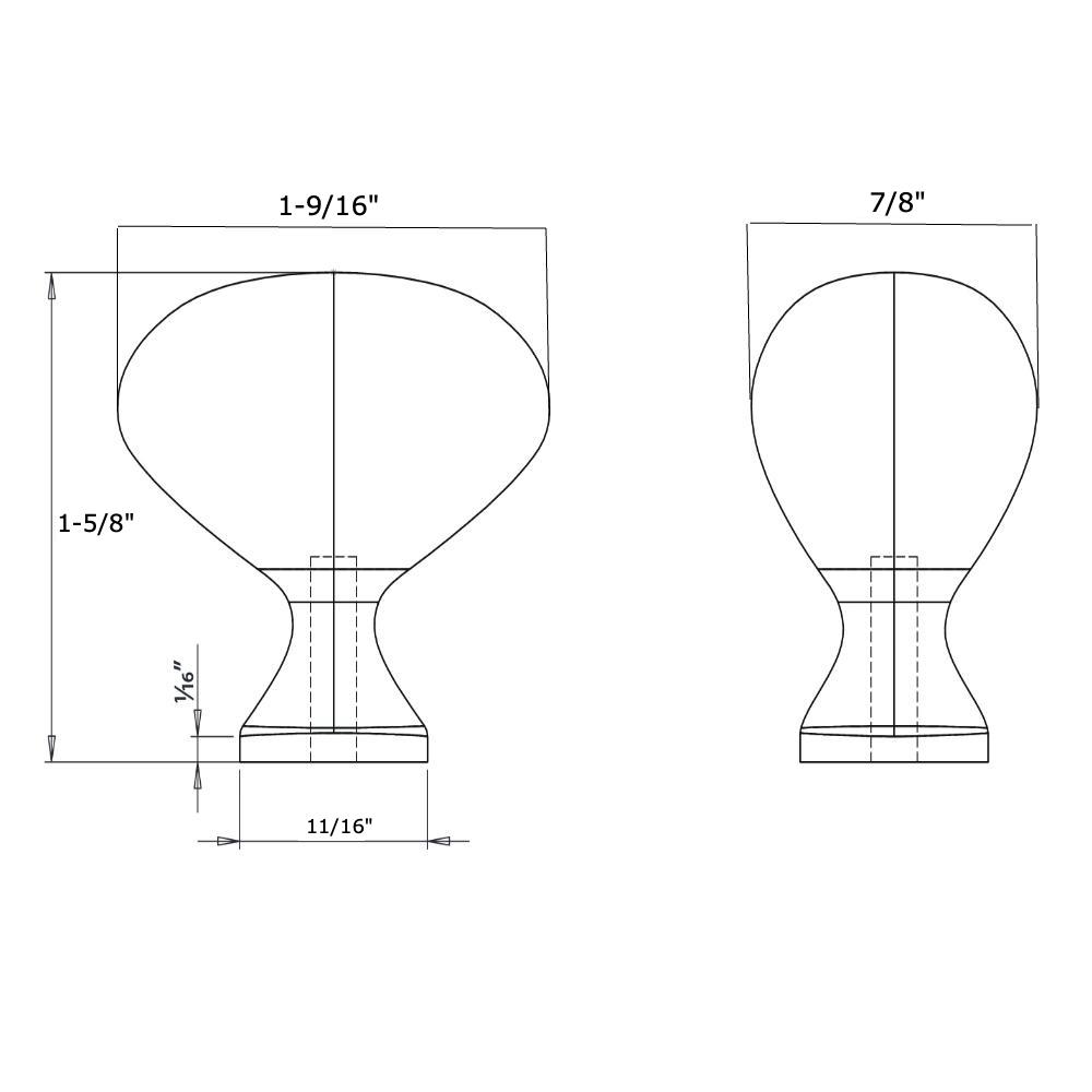 Cosmas 6022SN Satin Nickel Large Oval Cabinet Knob