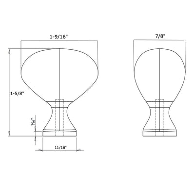 Cosmas 6022SN Satin Nickel Large Oval Cabinet Knob