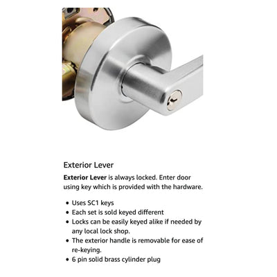 Dynasty Hardware SPA-05-26D Spartan Storeroom Function Commercial Lever, Satin Chrome