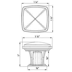 Diversa Brushed Gold Square Solid Cabinet Knob - 10 PACK