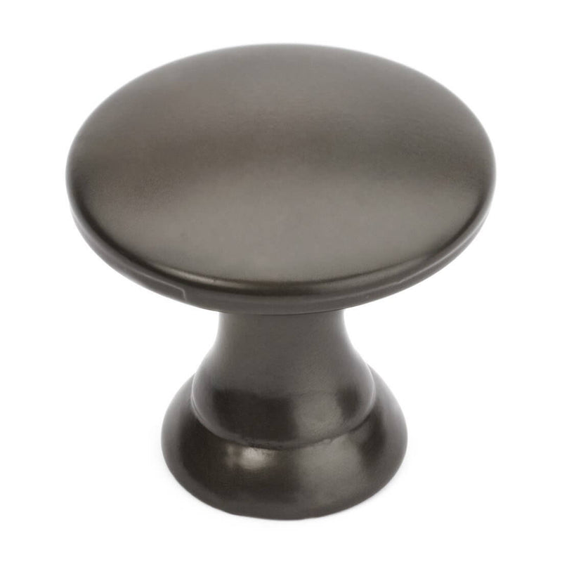 Round graphite knob with solid base and seven eighths inch diameter