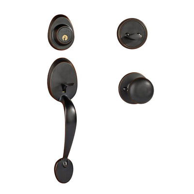 Dynasty Hardware Colorado COL-TAH-100-12P Front Door Handleset with Tahoe Knob, Aged Oil Rubbed Bronze
