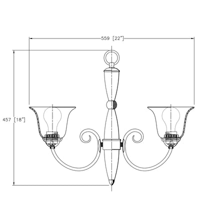 Essex Series Oil Rubbed Bronze 5 Light Chandelier