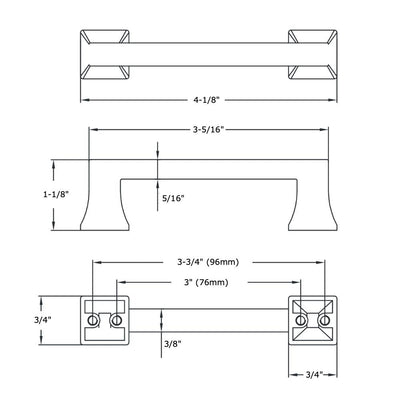 Cosmas 10556FB Flat Black Craftsman Cabinet Pull