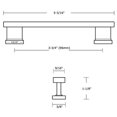 Cosmas 702-96HB Hammered Bronze Contemporary Cabinet Pull