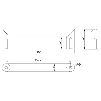 Cosmas 703-96ORB Oil Rubbed Bronze Contemporary Cabinet Pull