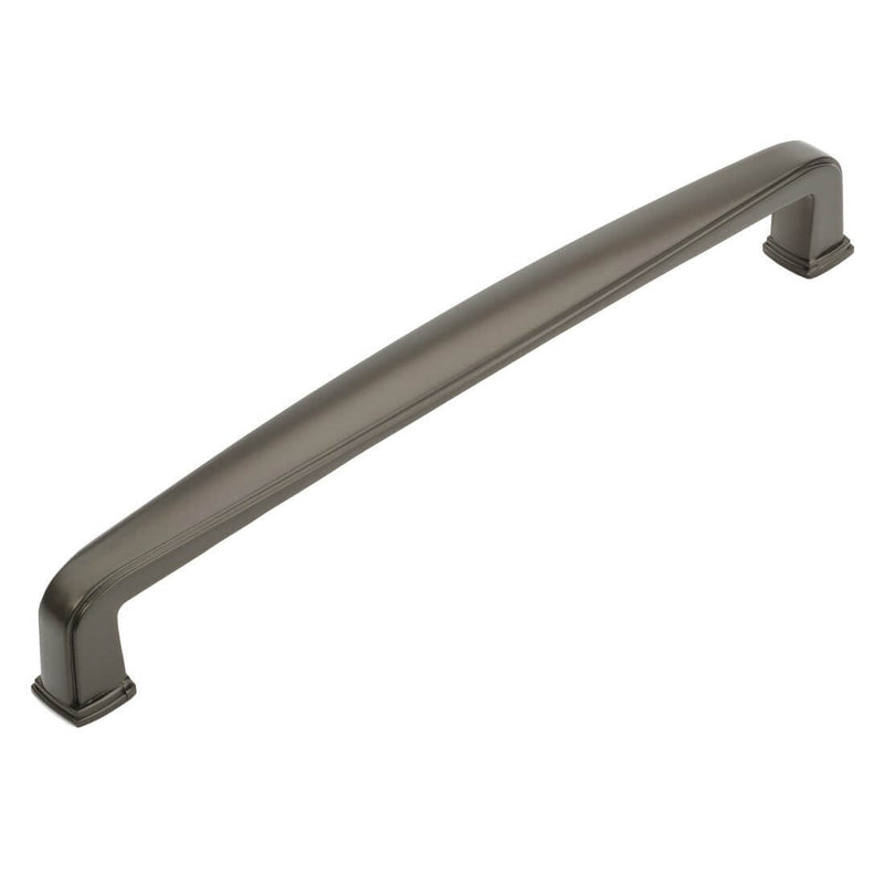 Drawer pull in graphite finish with a subtle wide design
