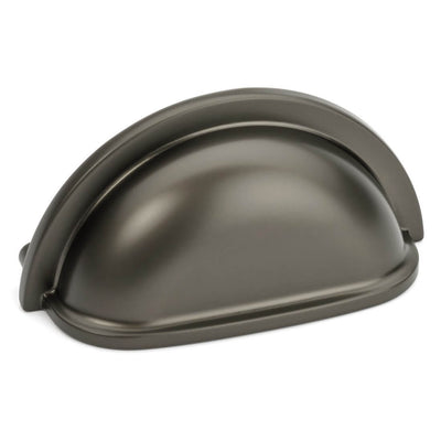 Graphite cabinet cup pull with three inch hole spacing