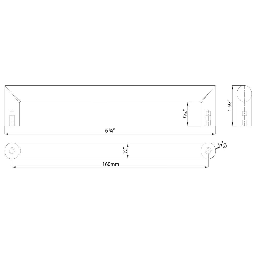 Cosmas 703-160ORB Oil Rubbed Bronze Contemporary Cabinet Pull