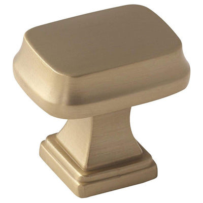 Thick rectangular cabinet knob in golden champagne finish Amerock BP55340-BBZ Revitalize Golden Champagne Cabinet Knob