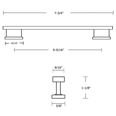 Cosmas 702-160SN Satin Nickel Contemporary Cabinet Pull