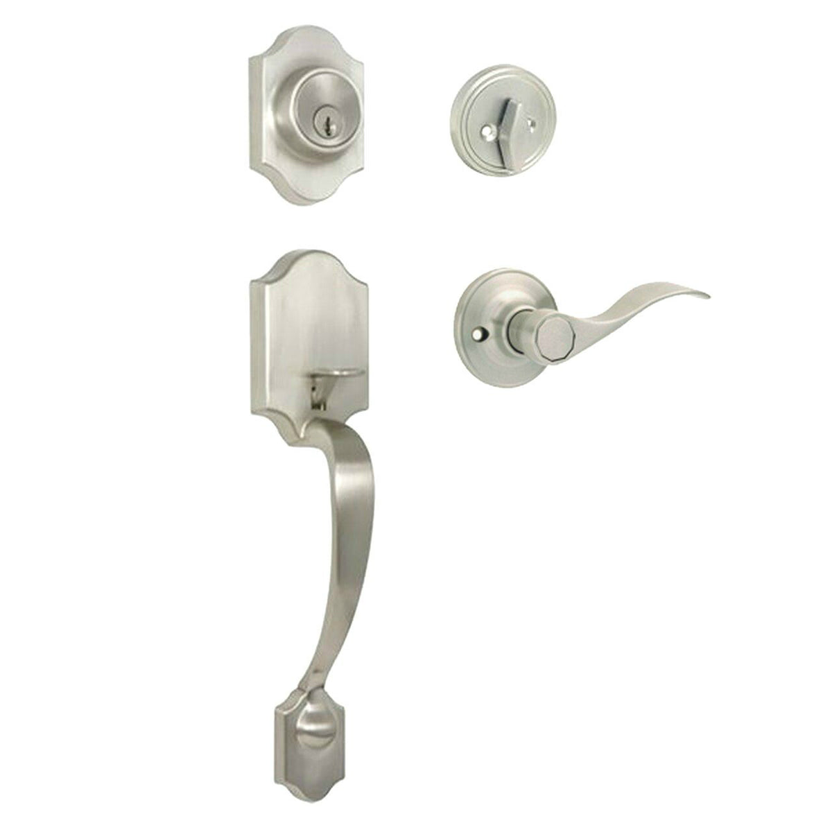 Valhala Satin Nickel Decorative Handleset with Kingston Lever