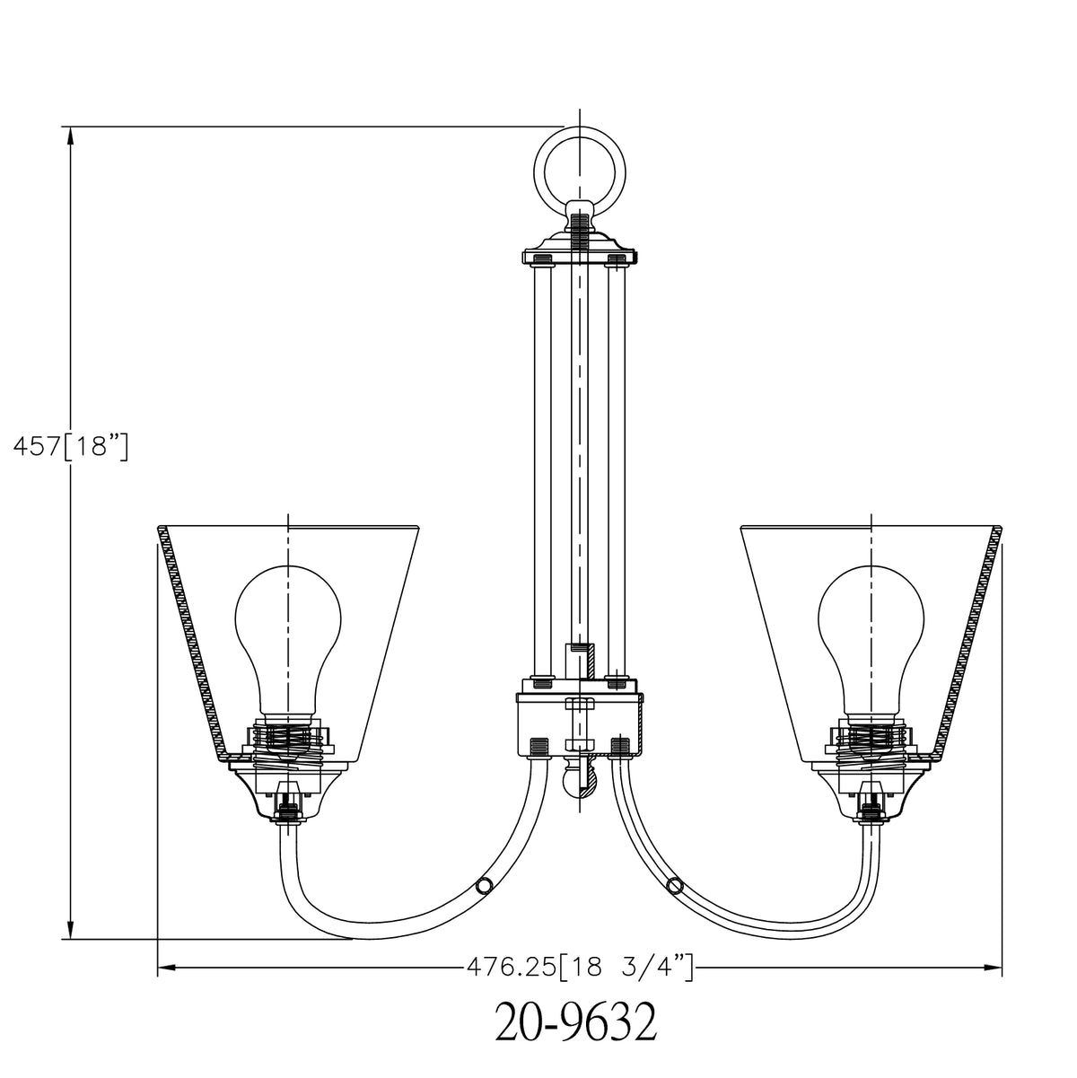Galveston Matte Black 3 Light Chandelier Ceiling Fixture : 20-9632