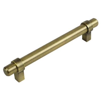 Bar in rings design cabinet pull in brushed antique brass finish
