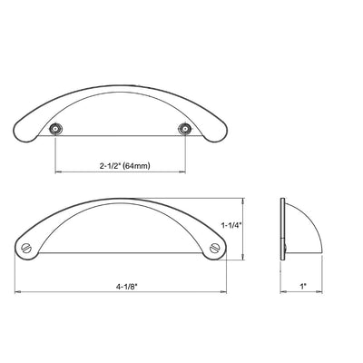 Cosmas 4198SN Satin Nickel Cabinet Cup Pull