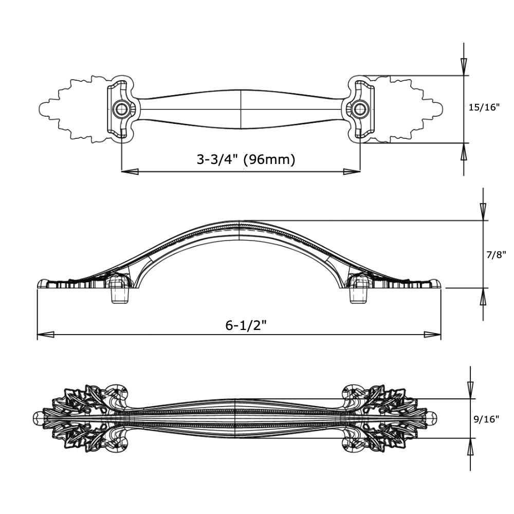 Cosmas 10558SN Satin Nickel Craftsman Cabinet Pull