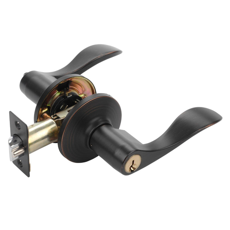 Dynasty Hardware Heritage HER-00-12P Keyed Entry Door Lever, Aged Oil Rubbed Bronze