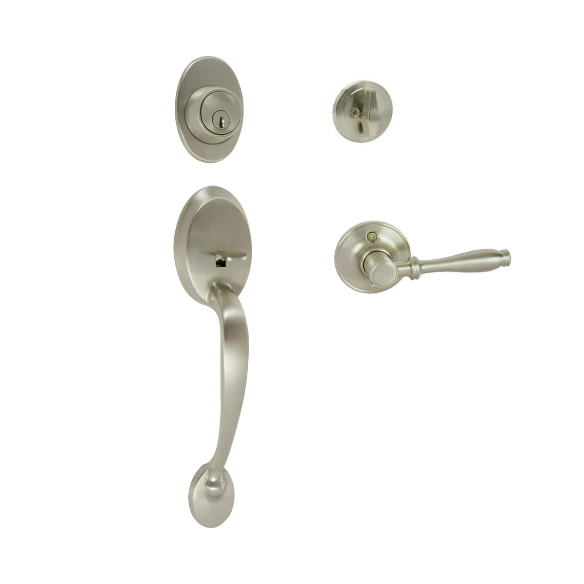 Frankfort Satin Nickel Traditional Handleset with Villa Lever