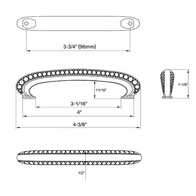 Cosmas 7177SN Satin Nickel Cabinet Pull