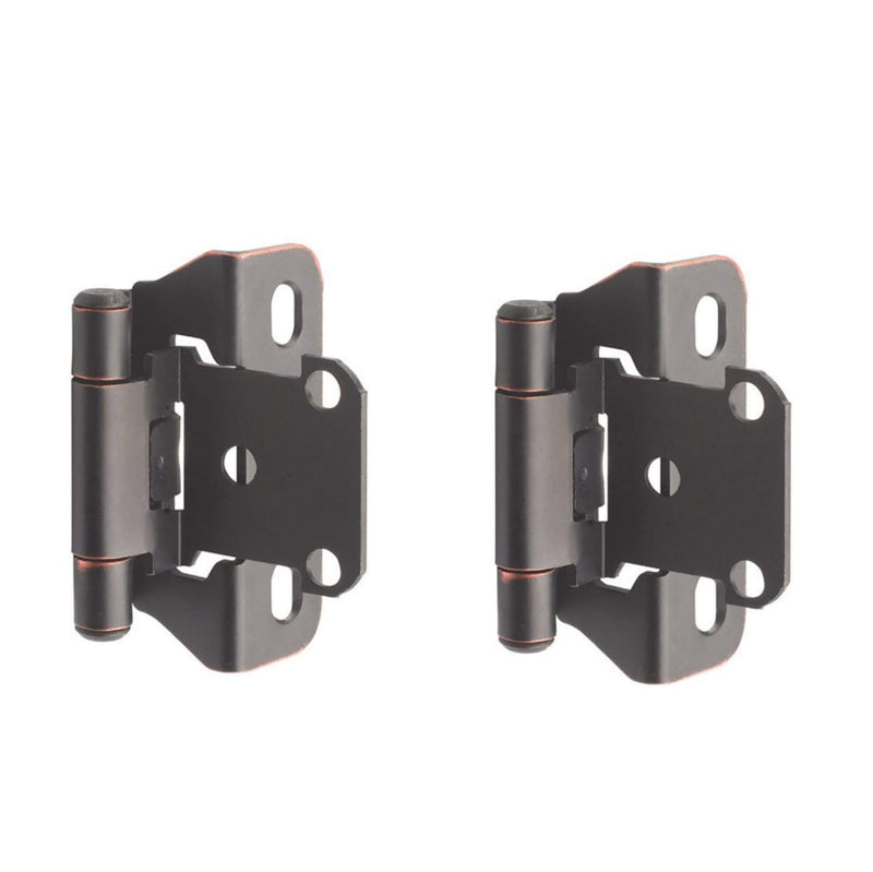Amerock BP7566-ORB Oil Rubbed Bronze 1/4&quot; Overlay Self-Closing Partial Wrap Hinges