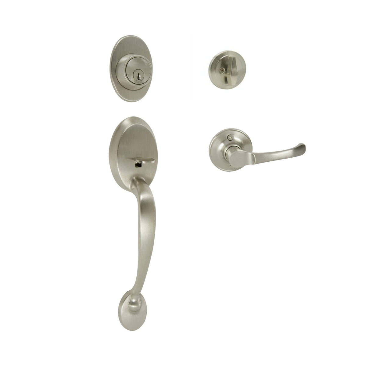 Frankfort Satin Nickel Traditional Handleset with Arlington Lever