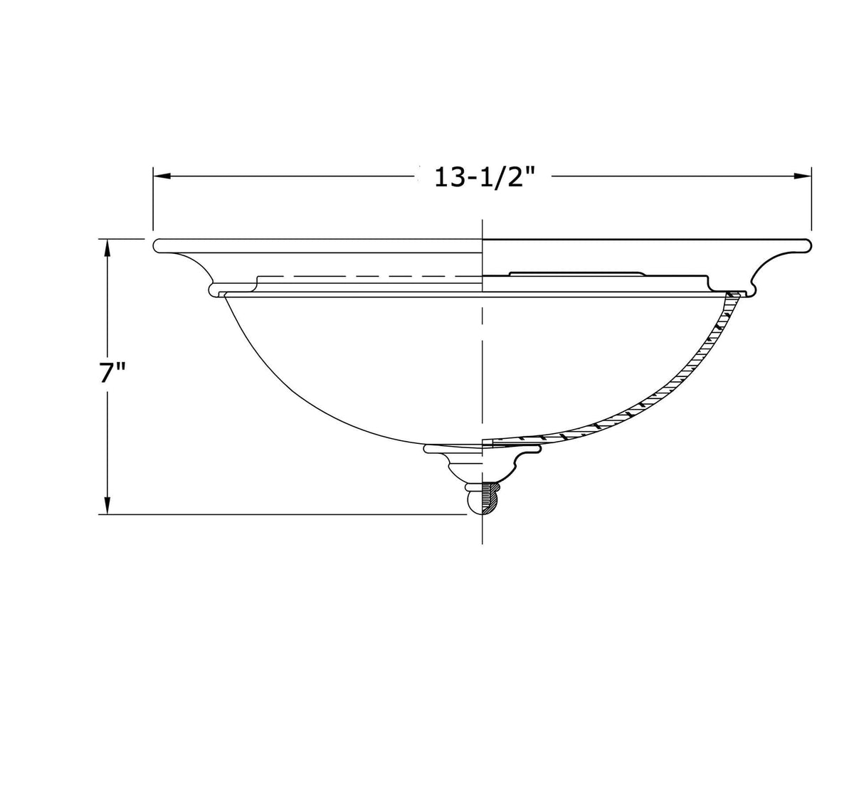Bristol Satin Nickel Flush Mount Ceiling Light: 54-4650