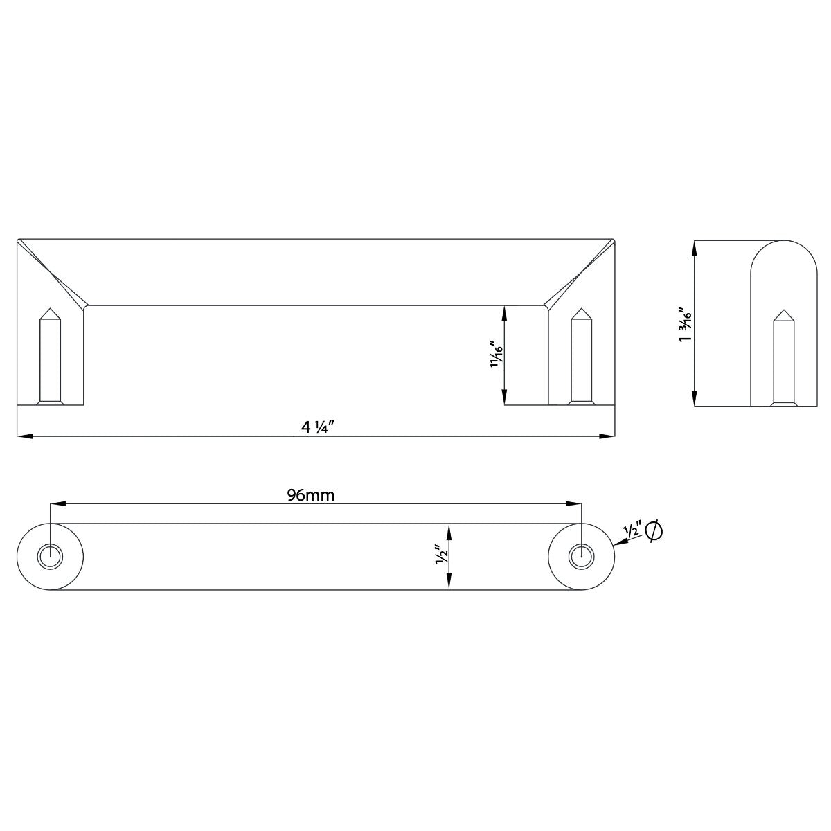 Cosmas 703-96SN Satin Nickel Contemporary Cabinet Pull