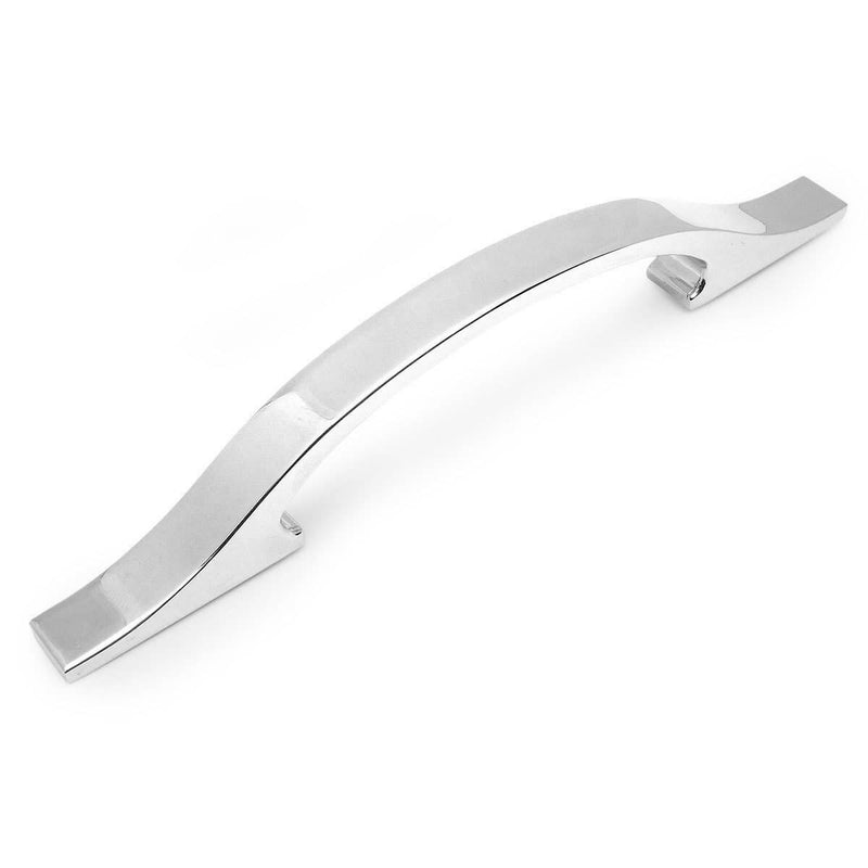 Polished chrome cabinet pull with smooth arch