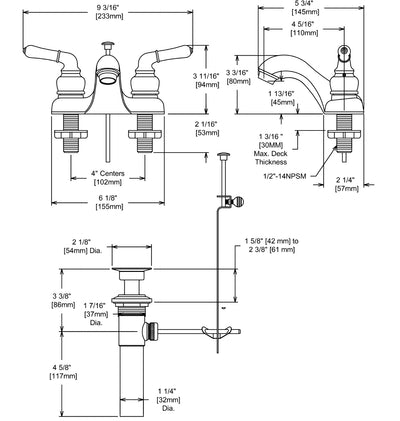 Crystal Cove 10-7334 Satin Nickel Lavatory Vanity Faucet