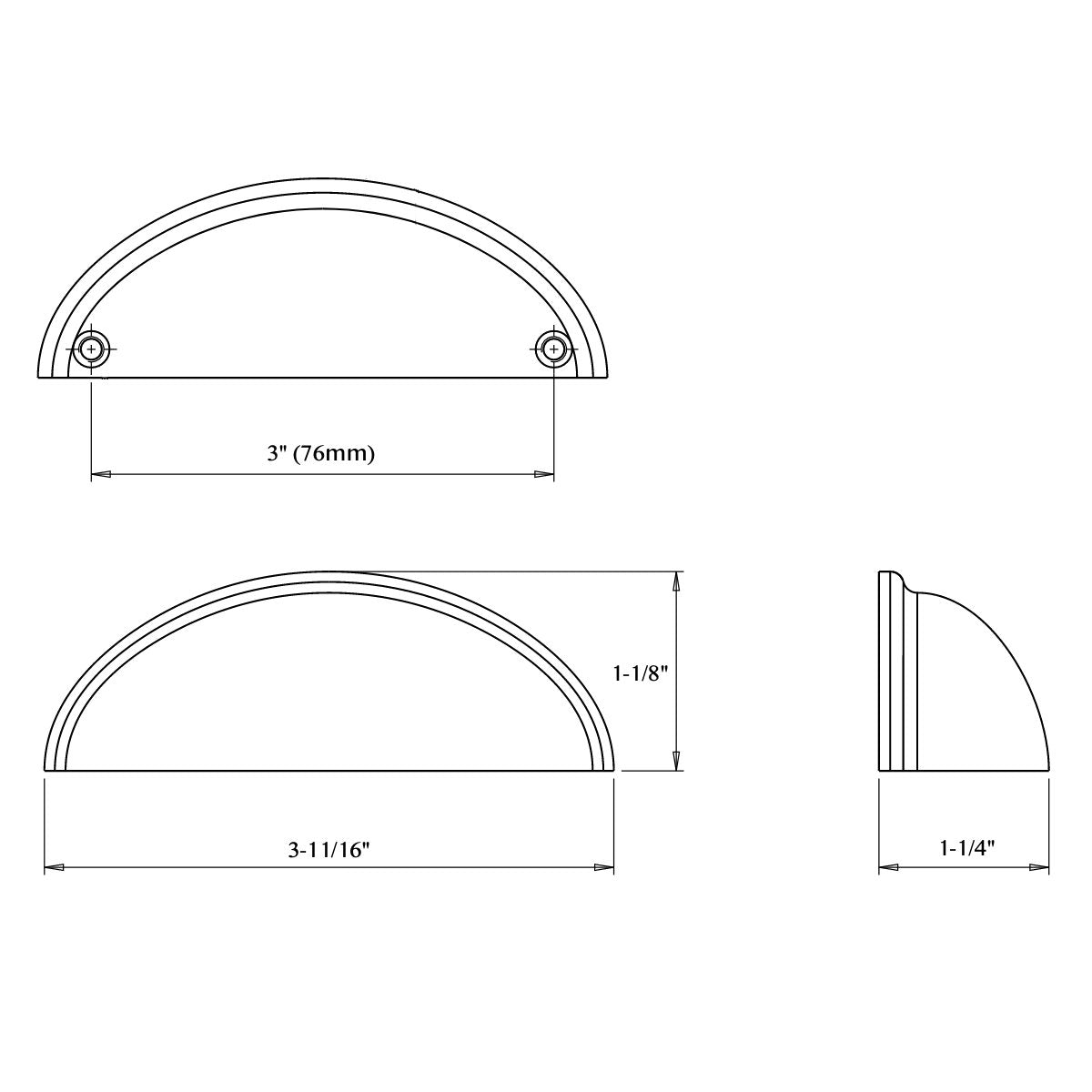 Graphite Cup Pulls diagram 