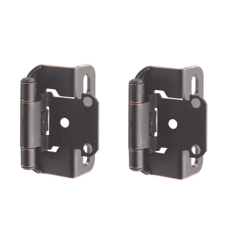 Amerock BP7550-ORB Oil Rubbed Bronze 1/2&quot; Overlay Self-Closing Partial Wrap Hinges