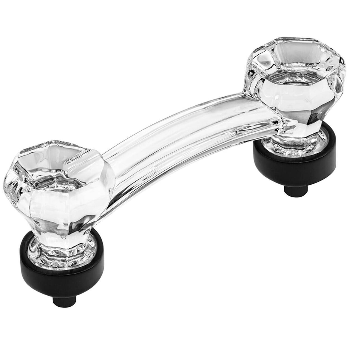 Cosmas 6397FB-C Flat Black with Clear Glass Cabinet Pull