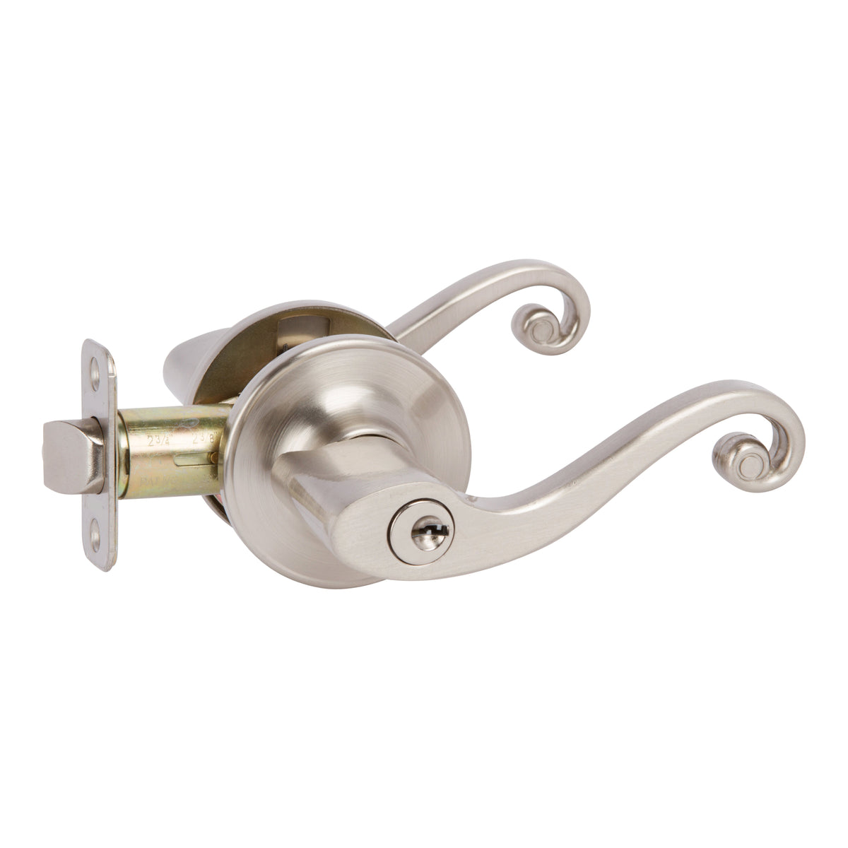 Naples Satin Nickel Keyed Entry Door Lever