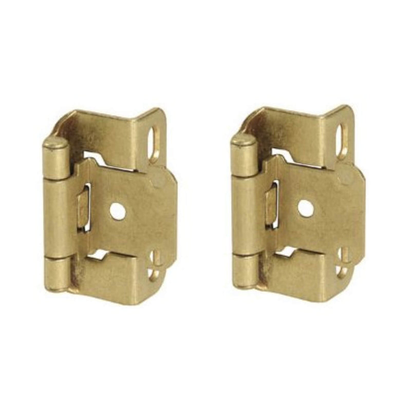 Amerock BP7550-BB Burnished Brass 1/2&quot; Overlay Self-Closing Partial Wrap Hinges