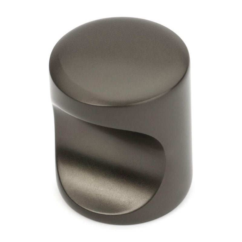 Tube graphite cabinet drawer knob with concave on one side and three quarters inch diameter