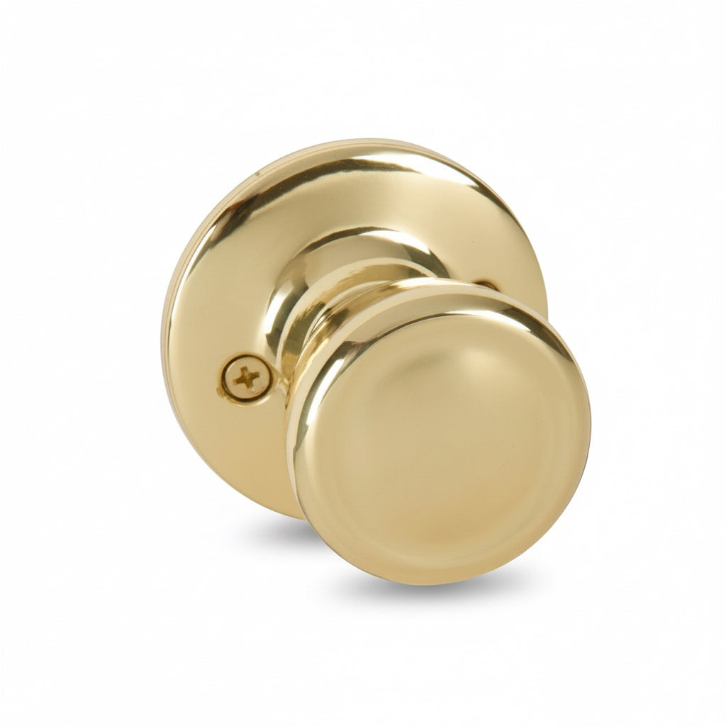 Salem Series Polished Brass Door Knobs