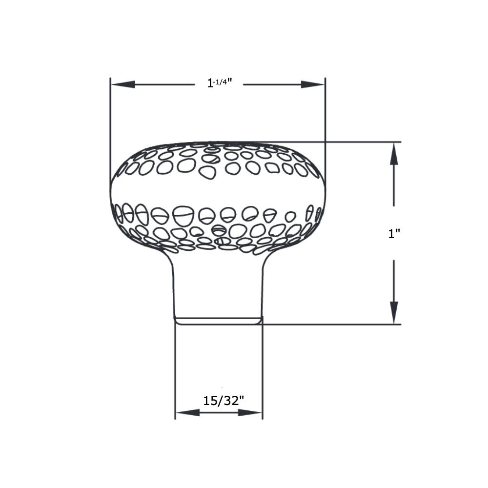 Cosmas 10551ORB Oil Rubbed Bronze Round Craftsman Cabinet Knob Diagram