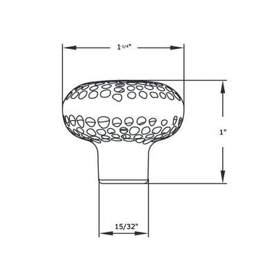 Cosmas 10551ORB Oil Rubbed Bronze Round Craftsman Cabinet Knob Diagram