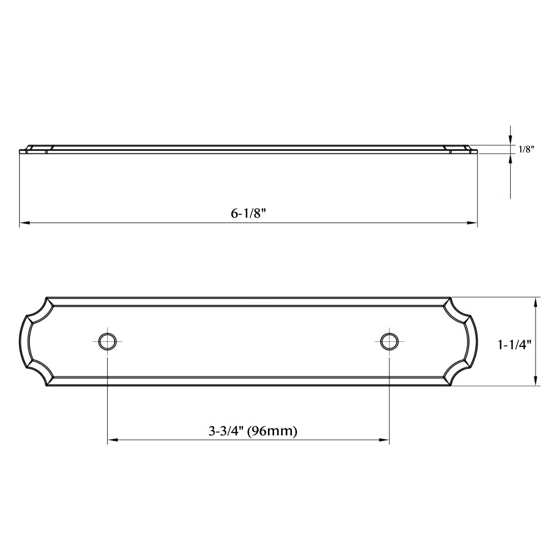 Cosmas B-112-96SN Satin Nickel Cabinet Pull Backplate