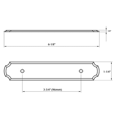 Cosmas B-112-96SN Satin Nickel Cabinet Pull Backplate