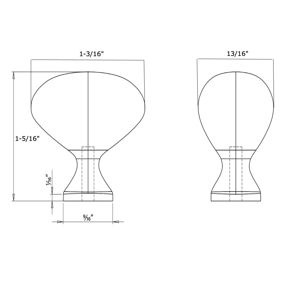 Cosmas 6021SN Satin Nickel Small Football Cabinet Knob