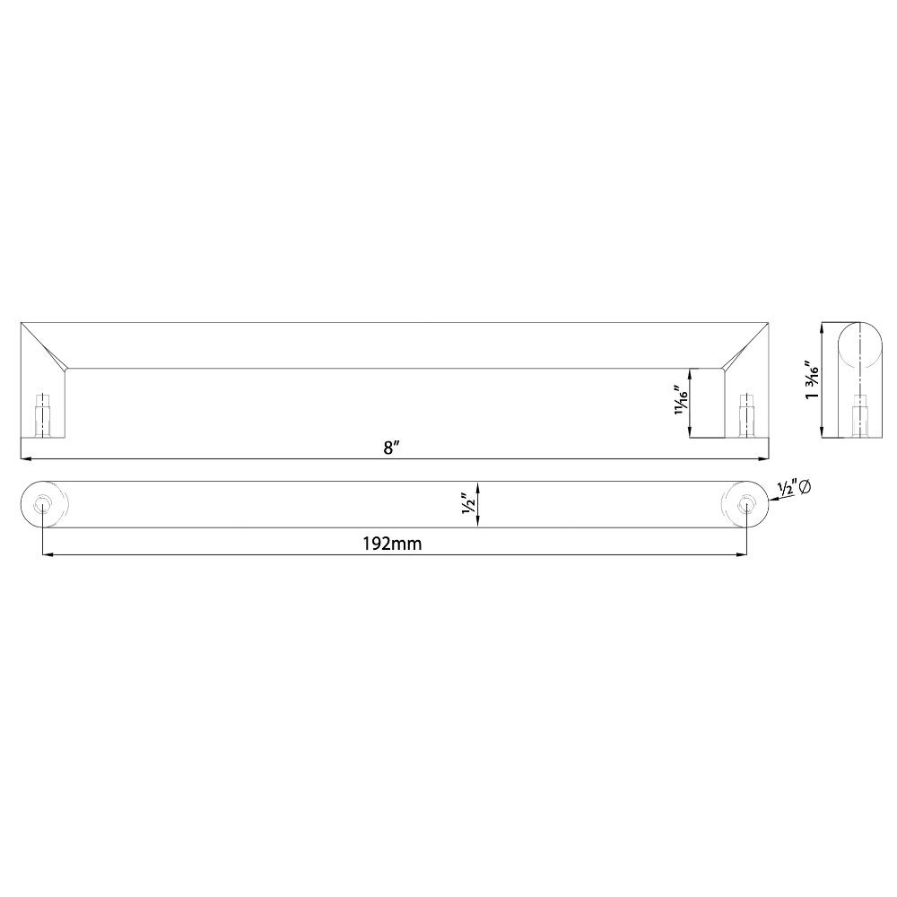 Cosmas 703-192SN Satin Nickel Contemporary Cabinet Pull