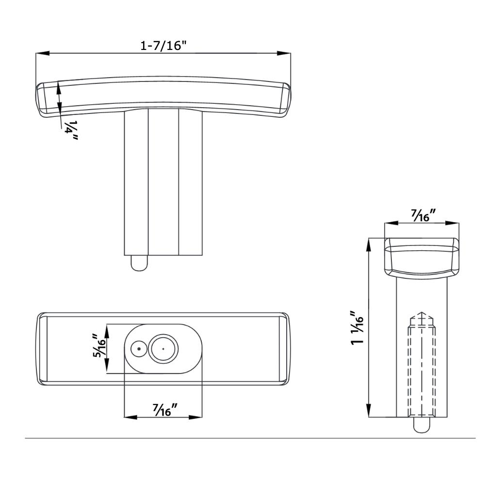 Cosmas 2363CH Polished Chrome Subtle Arch Cabinet T Knob