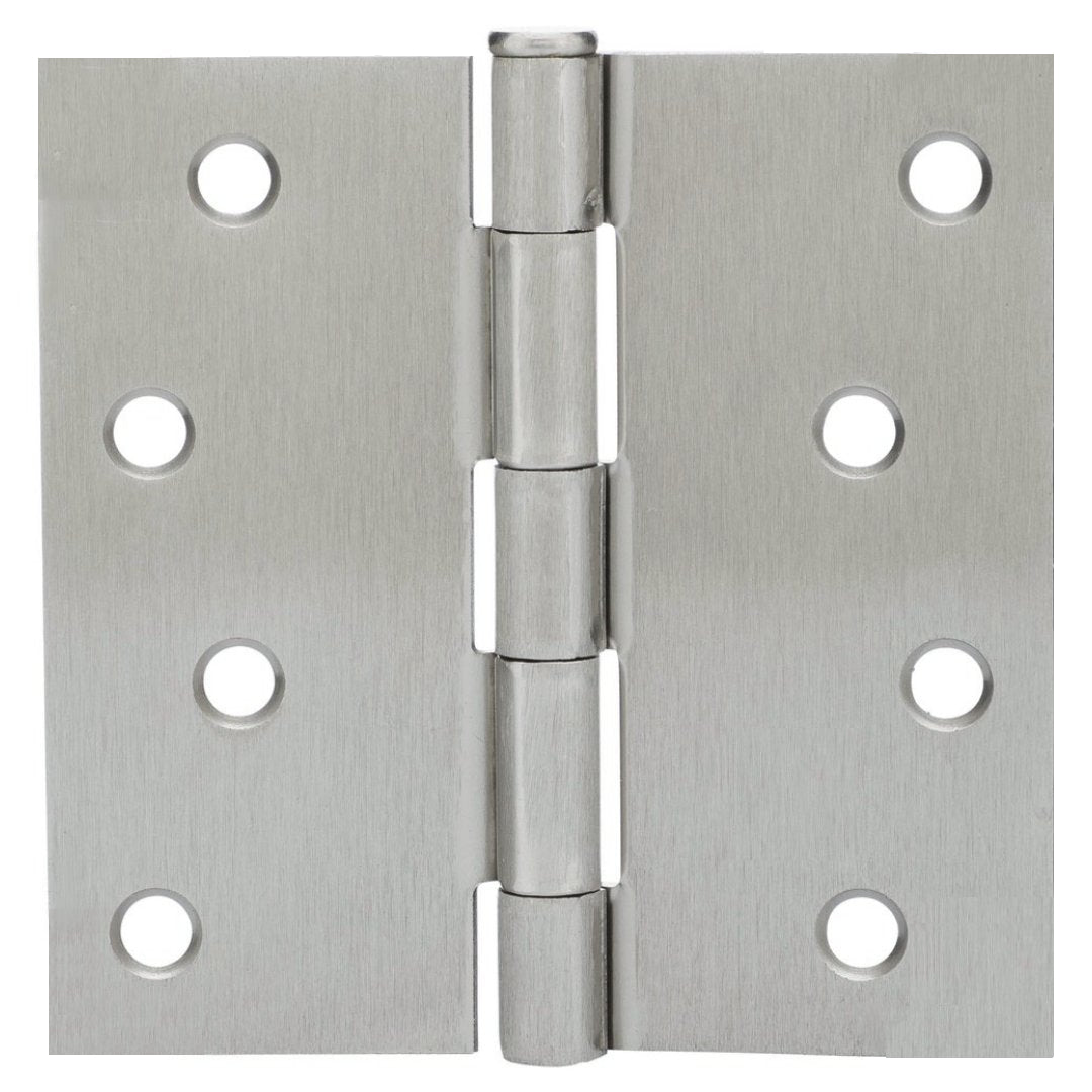 Door Hinge, Satin Nickel, 4&quot; with Square Corners